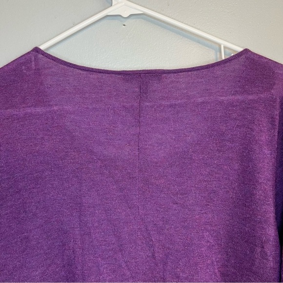 Eileen Fisher Womens Sleek Wool Alpaca Blend Crew Neck Sweater Purple Size M - Picture 13 of 13